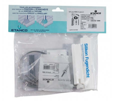 Kit de fixation BAC ACIER pour Pipeco Inox 304 - Poêle à bois Kit de fixation BAC ACIER pour Pipeco Inox 304 - Poêle à bois