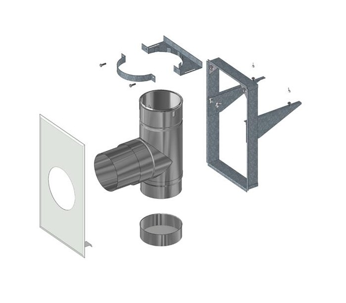 Kit Accessoires + Raccord - pour Tubage Flexible de cheminée ou conduit  maçonné
