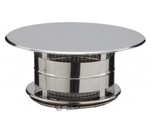 Chapeau aspirateur anti-oiseau INOX-INOX - Poêle à bois